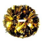 Hooshing 6PCS Black and Gold Pom Poms Cheerleading Metallic Cheer Pompoms with Baton Handle for Kids Adults Team Spirit Sports Dance Cheering