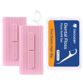TWOGEMY Pink Dental Floss, 2 Pack 10 Count and 50 PCS/Box, Total Package of 70 Picks Adult Floss in Set Meal. The Perfect Portable Flossing Travel Set for Cleaning Teeth and Oral Care.(Pink 2+1)