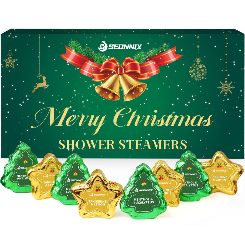 SEONNIX Shower Steamers Aromatherapy - 8 Pack Shower Bombs Christmas Gifts Stocking Stuffers for Women and Men, Stress Relief & Luxury Self Care, Gifts for Women Who Has Everything