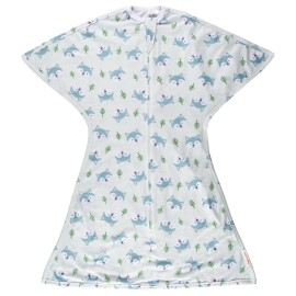 SleepingBaby Zipadee-Zip Transition Swaddle - Cozy Baby Swaddle Blanket with Zipper Convenience - Roomy Wearable Blanket for Easy Diaper Changes - Happy Wolf, Large (12-24 Month)