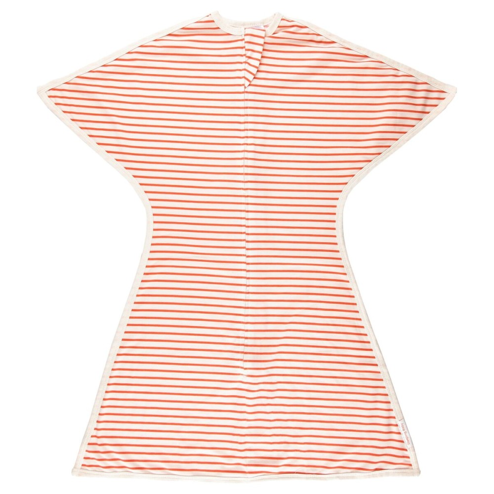 SleepingBaby Zipadee-Zip Transition Swaddle - Cozy Baby Swaddle Blanket with Zipper Convenience - Roomy Wearable Blanket for Easy Diaper Changes - Stripes Strawberry/Cream, Small (4-8 Month)