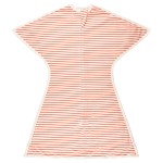 SleepingBaby Zipadee-Zip Transition Swaddle - Cozy Baby Swaddle Blanket with Zipper Convenience - Roomy Wearable Blanket for Easy Diaper Changes - Stripes Strawberry/Cream, Small (4-8 Month)