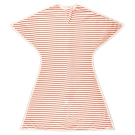 SleepingBaby Zipadee-Zip Transition Swaddle - Cozy Baby Swaddle Blanket with Zipper Convenience - Roomy Wearable Blanket for Easy Diaper Changes - Stripes Strawberry/Cream, Small (4-8 Month)