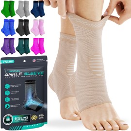 Modvel Foot & Ankle Brace Socks for Sprained Ankle Compression Sleeve - Foot Support for Women & Men - Tendonitis & Arthritis Ankle Brace Sports Running, Torn Ligaments & Women Stabilizing Ankle Wrap