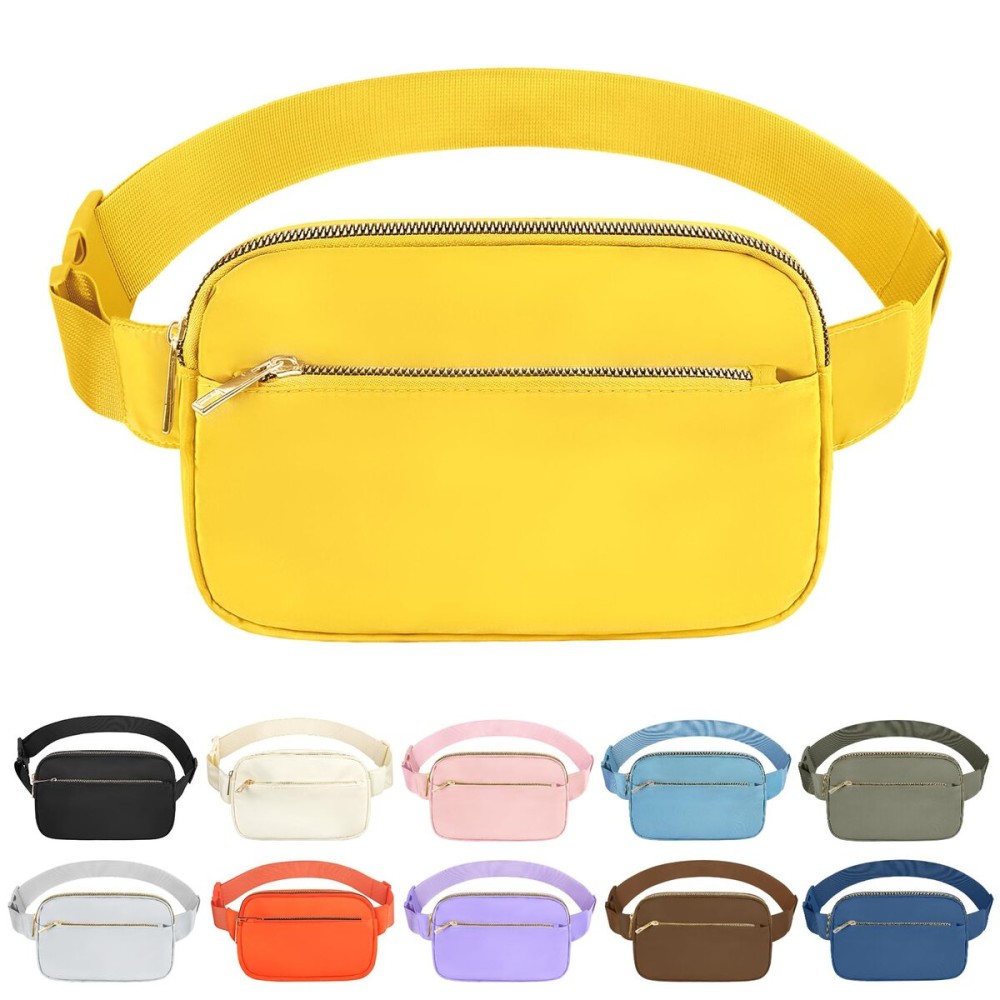 Frenou Fashion Fanny Bag-Waist Pack With Adjustable Belt Bag-Unisex Crossbody Pack For Travel Running Hiking-Yellow