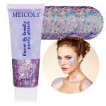 MEICOLY Chameleon Purple Hair Glitter,Halloween Chunky Face Body Glitter,Mardi Gras Accessories Outfits for Women,Color Changing Mermaid Face Glitter,Festival Glitter Makeup for Face Body Hair
