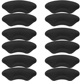 Comfowner 6 Pairs Heel Cushion Pads for Shoes Too Big, Shoe Grips Liners Heel Protectors for Loose Shoes, Heel Pain, Blisters and Rubbing, Anti Slip Shoe Filler Make Shoes Fit Tighter(Black)