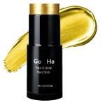 Go Ho Cream-Blendable Gold Face Paint (1.06 oz),Waterproof Gold Face Paint Stick for Halloween Cosplay Zombie Vampire Skeleton Clown SFX Makeup,Gold Eye Black Stick