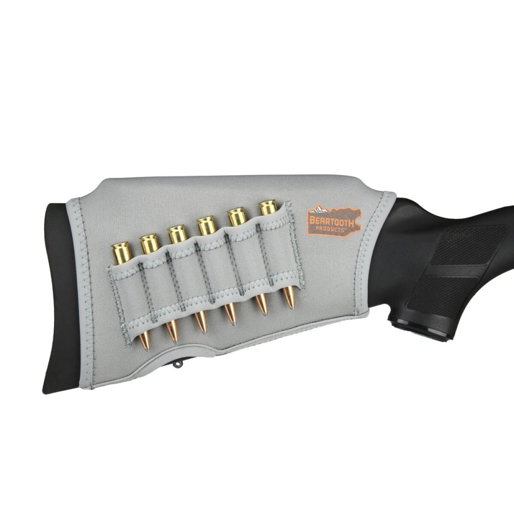 Beartooth Comb Raising Kit 2.0 | Adjustable Cheek Riser | Rifle Stock Ammo Holder | Improve Comfort | Reduce Recoil | Premium Neoprene | Made in The USA | Rifle - Right Handed, Steel Gray