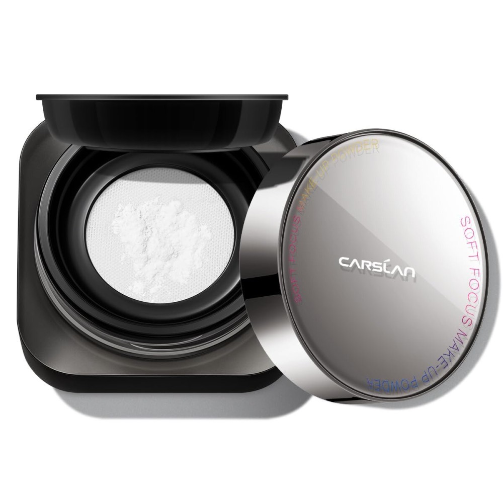 CARSLAN 1.0 Soft Focus Loose Setting Powder, Waterproof, Matte, Oil Control, Shine Free, Talc-Free Face Powder Makeup, 24H Longwear Finishing Powder, 02 Translucent For Oily