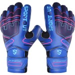 Sportout Youth&Adult Goalie Goalkeeper Gloves,Strong Grip for The Toughest Saves, with Finger Spines to Give Splendid Protection to Prevent Injuries,4 Colors (Dark Blue, 8)