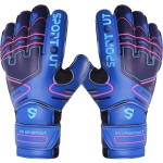 Sportout Youth&Adult Goalie Goalkeeper Gloves,Strong Grip for The Toughest Saves, with Finger Spines to Give Splendid Protection to Prevent Injuries,4 Colors (Dark Blue, 6)
