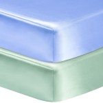 GUNTAIL 2 Pack Satin Soft Crib Sheet for Baby with Sensitive Hair Silky Baby Mattress Sheet Blue and Green Unisex 52x28x8 Fitted Sheets