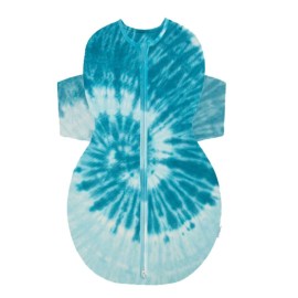 Happiest Baby SNOO Sleep Sack - 100% Organic Cotton Baby Swaddle Blanket - Doctor Designed Promotes Healthy Hip Development (Tie Dye Blue, Medium)