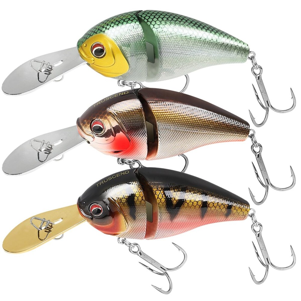 TRUSCEND Easy Catch Swimmax, Magic Noisy Turbulent Wiggling and Vibrating Actions for More Bites, Segmented Swimbait Jointed by Dyneema Strongest Fiber, Lifelike Fishing Lures for Relax Family Fishing