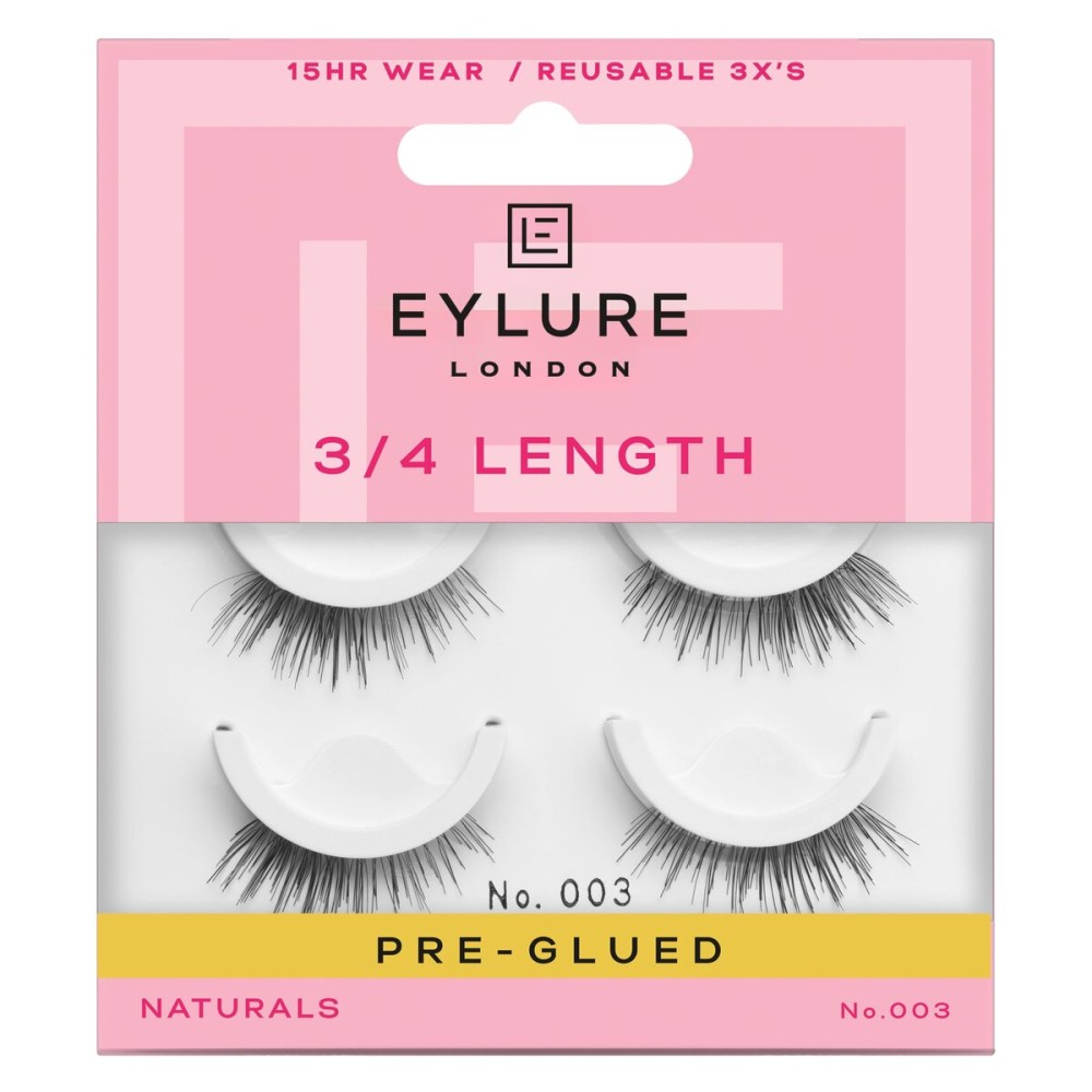 Eylure Press On Pre-Glued False Eyelashes, Light & Wispy Accent Lash, No. 003, Twin Pack