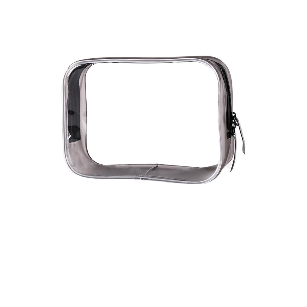 Buminee Clear Pouch Small, 6.6x2.3x4.7 Size TSA Approved Toiletry Bag, Travel Bags for Toiletries, Cosmetic Bag for Women and Men - 1 Pack Black