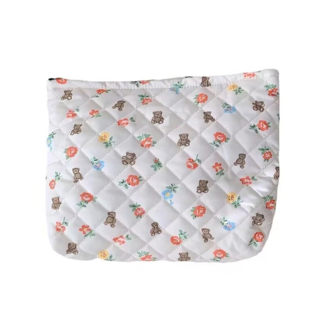 SxoSyo Cosmetic Bags for Women Makeup Bag Large Capacity Purse Travel Toiletry Zipper Storage Pouch Make up Brushes Organizer for Gifts (White, mini Bear)