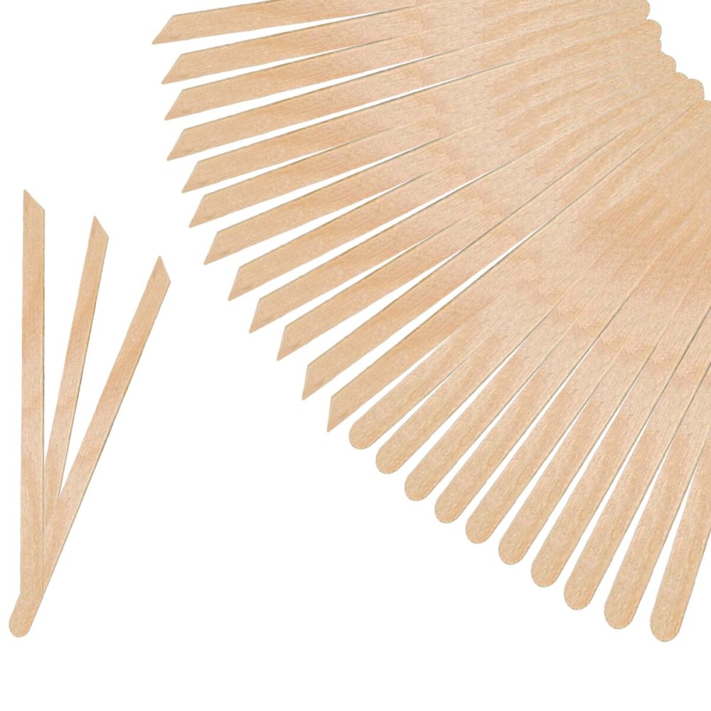 Mibly 200 Pcs Wooden Wax Sticks - Eyebrow, Lip, Nose Small Waxing Applicator Sticks for Hair Removal and Smooth Skin - Spa and Home Usage