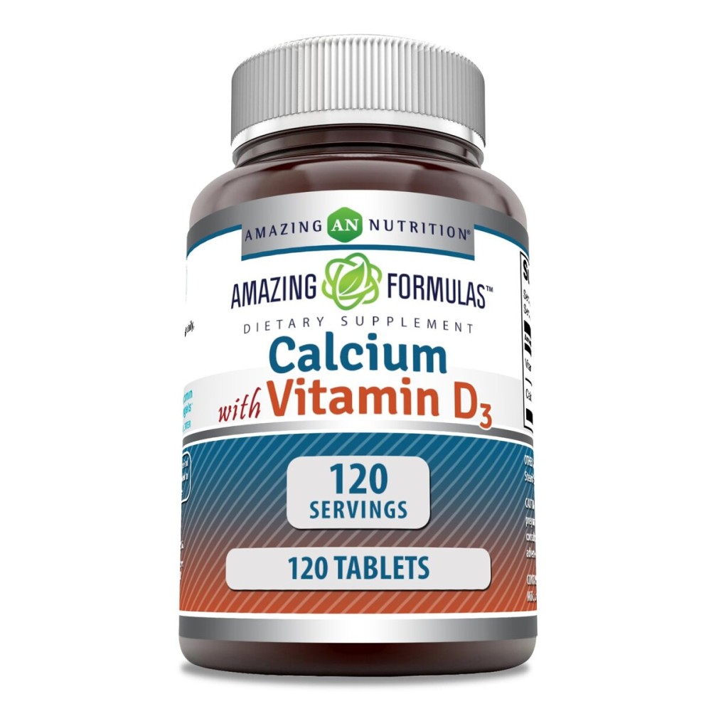 Amazing Formulas Calcium with Vitamin D3 Supplement | Tablets | Non-GMO | Gluten-Free | Made in USA (Pack of 1 | 120 Count)