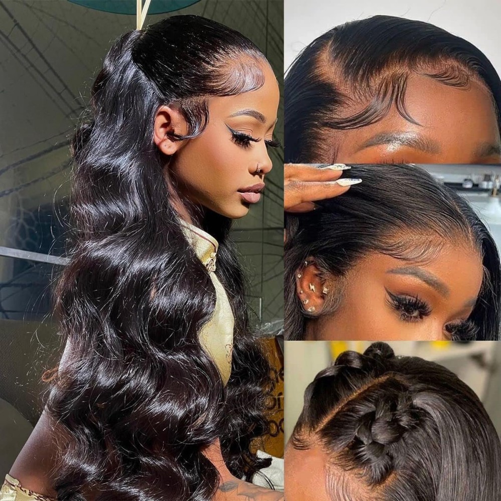 CITY GIRL Body Wave Lace Front Wigs Human Hair 13x4 hd Transparent Lace Frontal Body Wave Human Hair Wig for Women Pre Plucked 200 Density 24 Inch