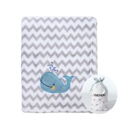 CREVENT 30\'\'X40\'\' Cute Cozy Fluffy Warm Baby Blanket for Girls Boys Infants Toddlers\' Bedding Crib Cot Stroller, Baby Shower Birthday Newborn\'s Gift - Whale