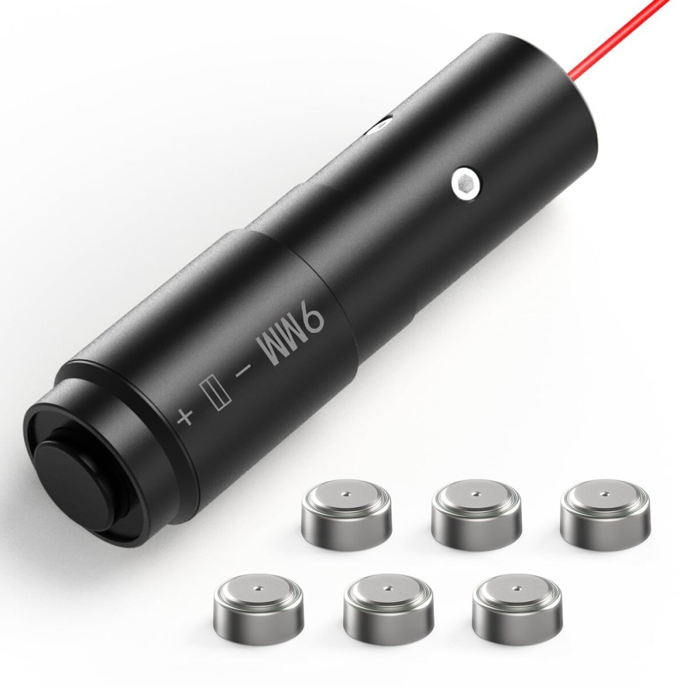 Feyachi Bore Sighting Laser 9mm Red Dot Laser Boresighter for Handgun Pistol with Tail Switch Included