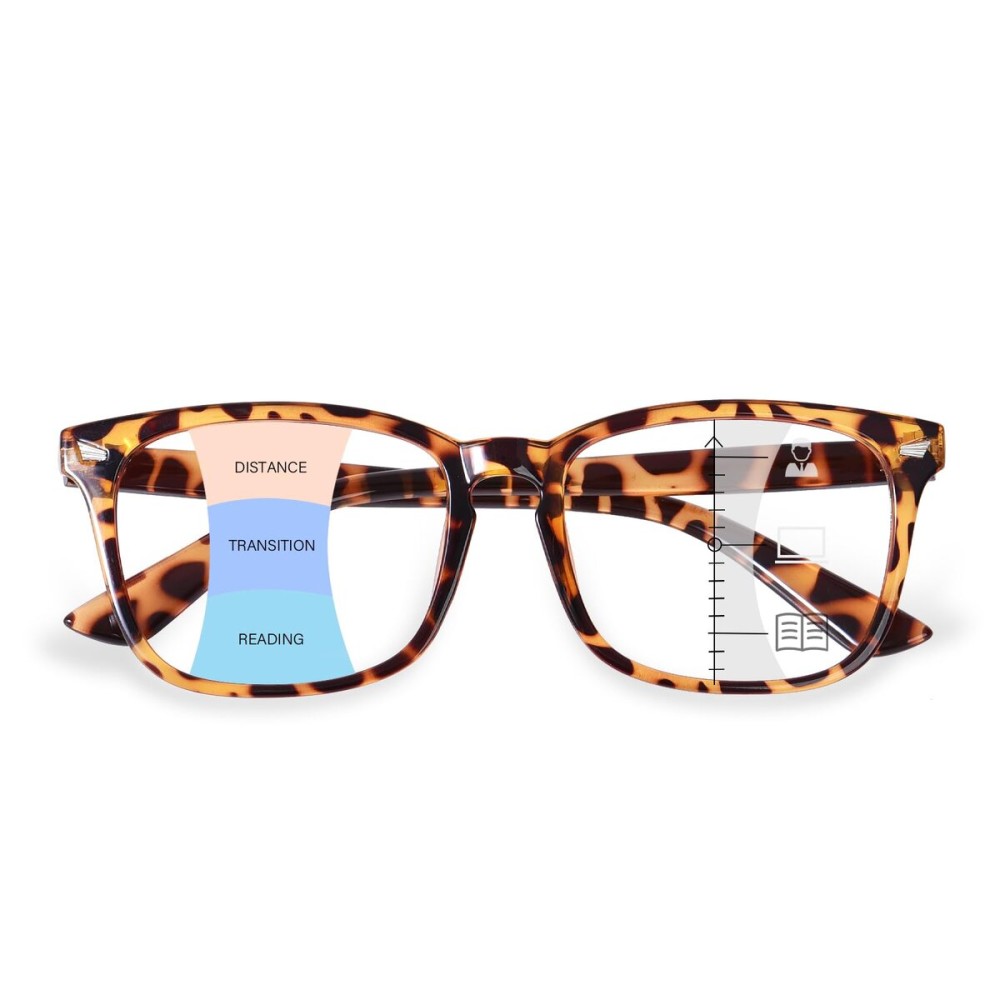OPTOFENDY Progressive Multifocal Reading Glasses for Women Men, Anti Glare/Eyestrain Blue Light Blocking Computer Readers