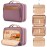 Travel Hanging Toiletry Bag for Women, with Jewelry Organizer Compartment, Medium Waterproof Hanging Makeup Accessories, Cosmetic Essentials, Toiletries Dopp Kit Set with Trolley Belt, Dark Purple