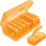 AUVON XL Weekly Pill Organizer 2 Times a Day, AM PM Pill Case with One-Side Large Opening for Easy to Use, Pill Box 7 Day Travel Medication Organizer for Medications, Vitamins, Fish Oils, Supplements