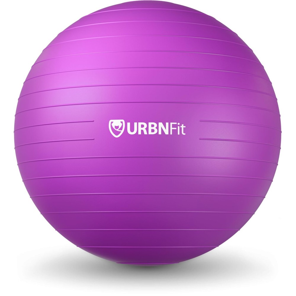 URBNFit Exercise Ball - Yoga Ball in Multiple Sizes for Yoga, Pilates, Pregnancy, Stability - Anti-Burst Swiss Balance Ball w/Quick Pump - Office Ball Chair for Home and Gym - 30 Inch - Purple