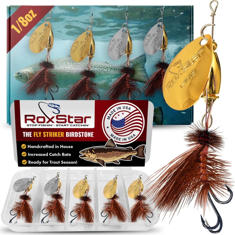 RoxStar Fly Strikers BirdStone Series | Proven Nationwide to Out-Fish Any Trout Spinner | Hand-Crafted in The USA | Most Versatile Fishing Lure Ever! Trout, Bass, Panfish