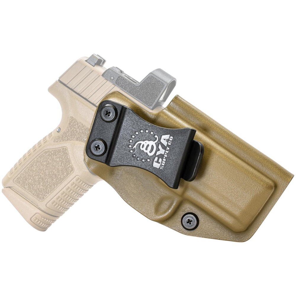 CYA Supply Co. Base Optics Ready (Flat Dark Earth) Inside Waistband Holster Concealed Carry IWB Veteran Owned Company Fits FN Reflex