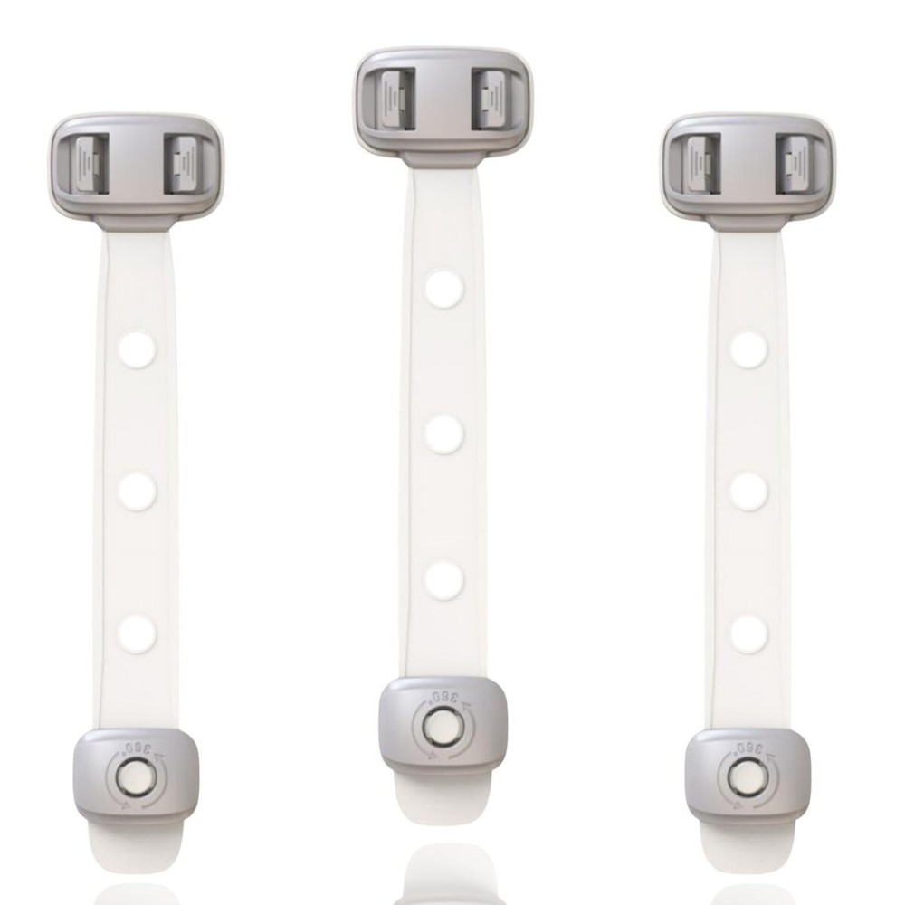 Baby Proofing Child Safety Locks(3 PCS) - Cabinet Locks for Babies,3M Adhesive Cabinet Latches, Multi-Purpose for Fridge Drawers,Ovens Toilet Seats,Trash Can, No Drilling (3 Count)