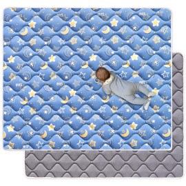 Odorless Premium Foam Baby Play Mat 79 x 63, Soft Microfiber Fabric Crawling Mat for Floor- Comfortable and Hypoallergenic, Non-Slip Cushioned Floor Playpen mat for Infants,Babies,Toddlers