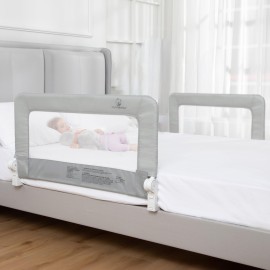 ComfyBumpy 2-Pack Bed Rail for Toddlers 35.5 L x 19.5 H | Toddler Bed Rails for Twin, Full & Toddler Mattress Size | Swing Down Rail Guard | Mattress Side Rail for Kids | Gray