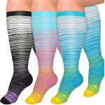 Diu Life 3 Pairs Plus Size Compression Socks for Women and Men Wide Calf Extra Knee High Support for Circulation