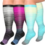 Diu Life 3 Pairs Plus Size Compression Socks for Women and Men Wide Calf Extra Knee High Support for Circulation
