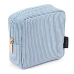 MAGEFY Small Makeup Bag Mini Make up Pouch Cute Cosmetic Bag for Women Travel Purse Essentials Bags with Slip-in Pockets (Blue)