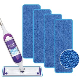 Yicotira Reusable Power Mop Refill Pads for Swiffer Power Mop Starter Kit - Swifter Powermop Pads Refills - Multi-Surface & Wood Mopping Pad Refill for Floor Cleaning - Washable Microfiber Pad, 4 Pack