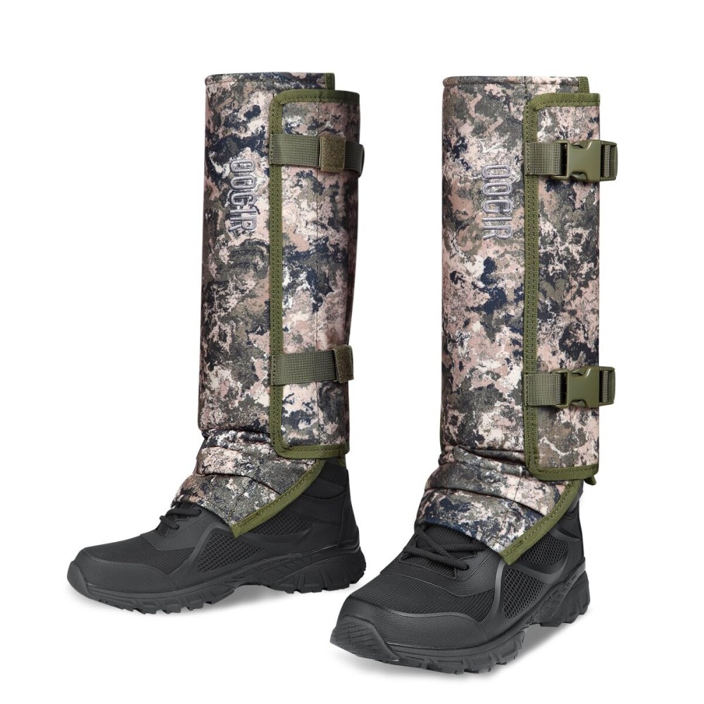 QOGIR Snake Gaiters for Hunting: Durable Snake Guards, Snake Gaiter Leggings for Men & Women, Snake Bite Protection for Lower Legs, Snake Proof Gaiters with Adjustable Size (Mountain Camouflage)