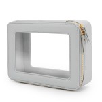 Aveniee Clear Makeup Bag Organizer, Travel Toiletry Bag for Women, Waterproof Cosmetic Pouch with Zippers,Car Organizers and Storage Case for Accessories,Blue