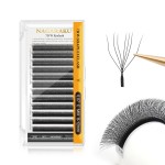 NAGARAKU W Shape Eyelash Extension 7D Cluster Premade Fans Eye Lashes Faux Mink Matte Black Easy Fanning False Eyelashes (0.07mm C curl 8-12mm Mix)
