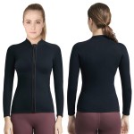 REALON Wetsuits Top Jacket Women Men 2mm Neoprene Long Sleeve Shirt 3mm Front Zipper Vest Wet Suit Keep Warm for Adult Youth Kids Diving Surf Swim Water Sports