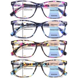 CLASAGA Progressive Multifocus Reading Glasses for Women, Pattern Print Blue Light Block Stylish Ladies Computer Readers (pattern design, 3.5, x)