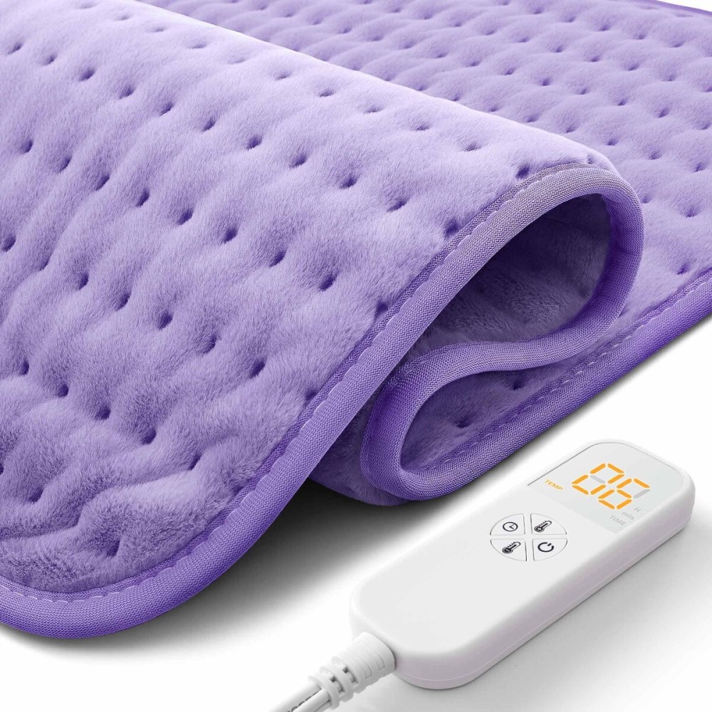 Ultra-Wide Microplush Heating Pad - 20x24 Electric Heating Pad for Back, Neck, Shoulder Pain and Cramps - Moist Heat Option, Machine Washable, Auto-Off - Gifts for Women, Mom, Grandma, Wife