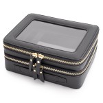 Aveniee Clear Makeup Bags,Double Layer Cosmetic Bags with Separate Brush Compartment,Large Travel Toiletry Bag Cosmetic Case,Travel Accessories Organizer for Women,2 Layers,Black