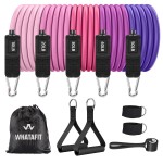 WHATAFIT Resistance Bands, Exercise BandsResistance Bands for Working Out, Work Out Bands with Handles for Men and Women Fitness, Strength Training Home Gym Equipment