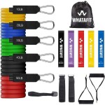 WHATAFIT Resistance Bands, Exercise BandsResistance Bands for Working Out, Work Out Bands with Handles for Men and Women Fitness, Strength Training Home Gym Equipment