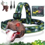 Nitigo Dinosaur Headlamp for Kids Flashlight Rechargeable Led Headlights Roar & Silent Mode, T-Rex Dinosaur Toys for Kids 3-5 4-6 5-7 6-8, Camping Gear, Christmas Gifts for Boys Girls Adults